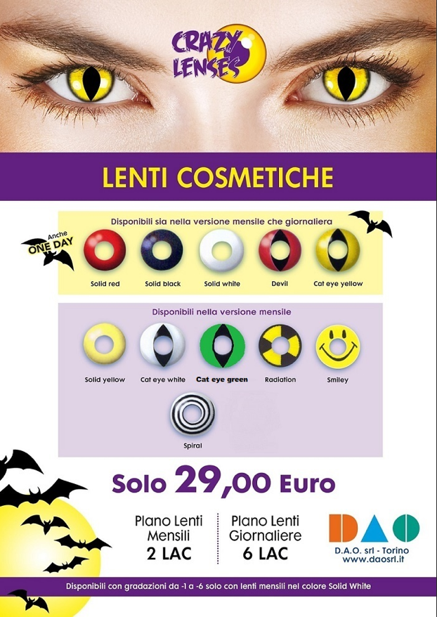 CRAZY LENSES HALLOWEEN LENTI COSMETICHE MENSILI